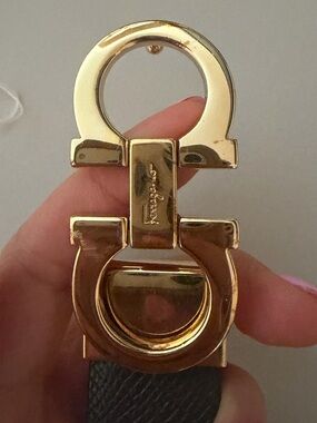 Salvatore Ferragamo Gold Gancini Belt Buckle